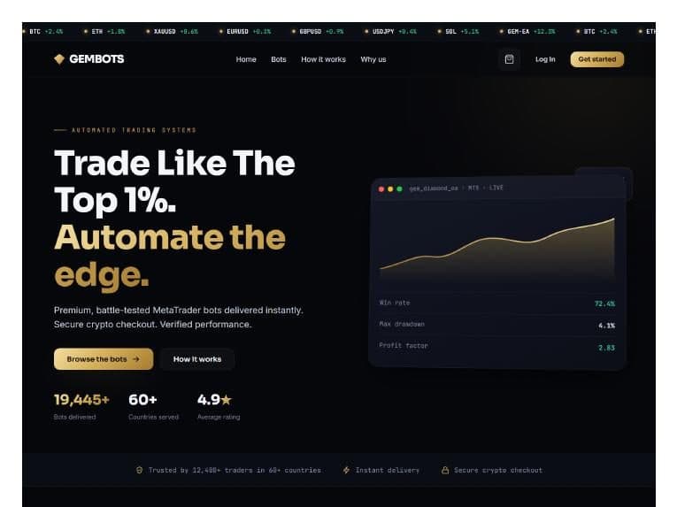 Gembots: Automated Crypto Trading Platform