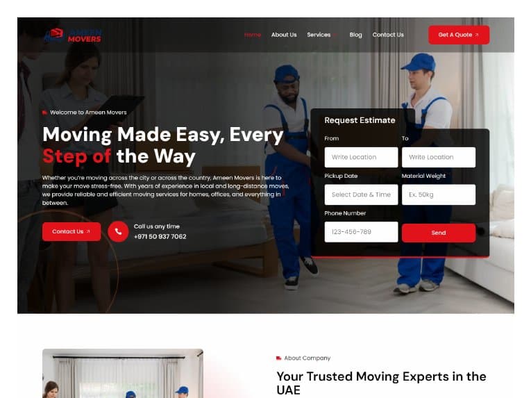 MoveEase: Relocation Services Website