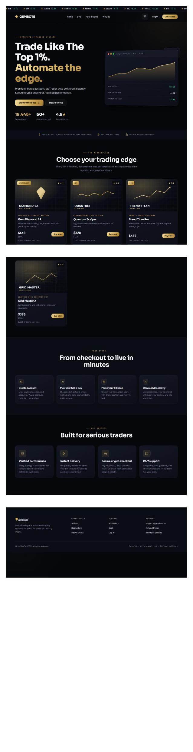 Gembots: Automated Crypto Trading Platform screenshot 1