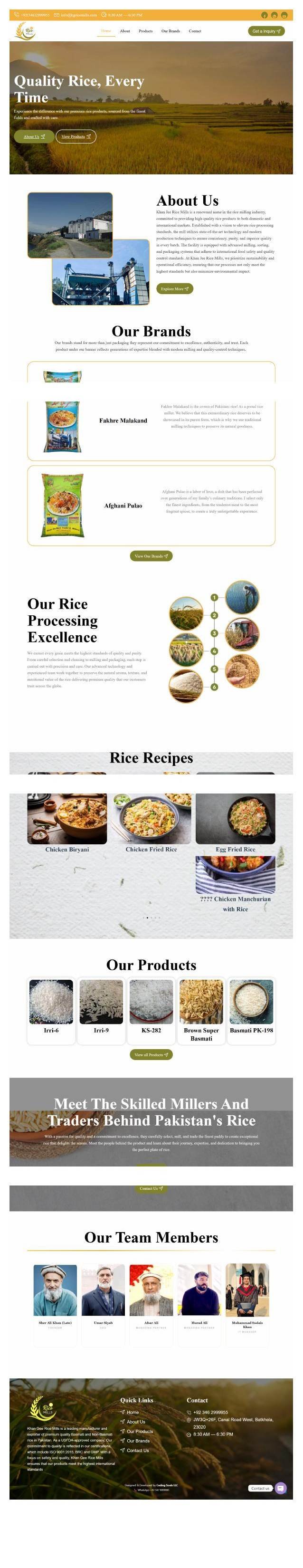 K&G Rice Mills: Agriculture & Export Company Site screenshot 1