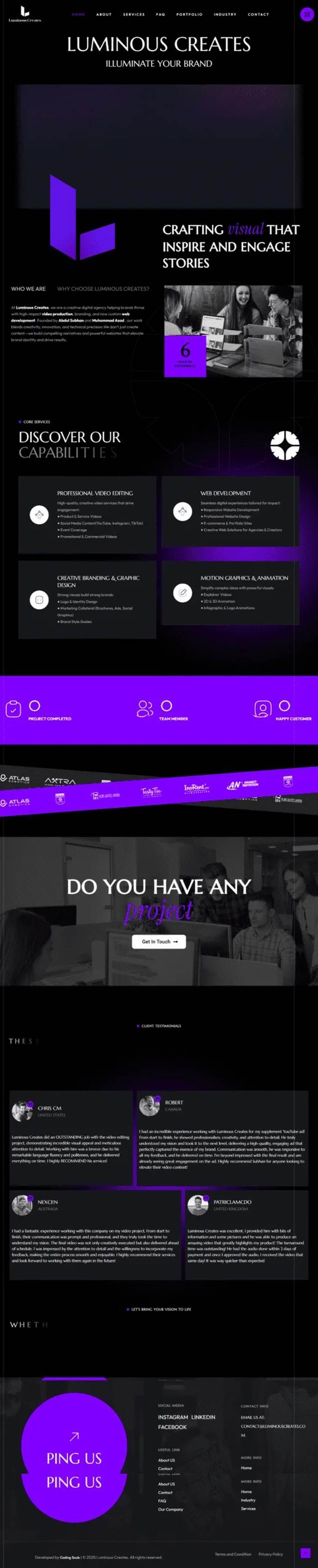 Luminous Creates: Creative Agency Platform screenshot 1